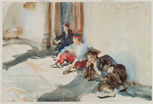 Espanjalaiset sotilaat, n. 1902-03 (wc paperilla) tekijältä John Singer Sargent