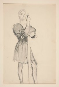 Seisova figuuri keihään kanssa tekijältä John Singer Sargent