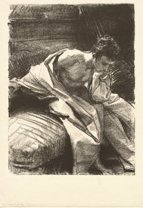 Tutkimus istuvasta miehestä, 1895. tekijältä John Singer Sargent