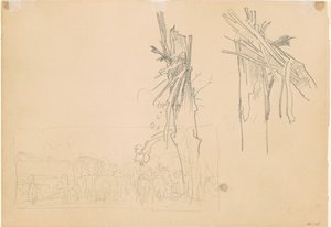 Two Shattered Trees, ja Study for The Road [verso], 1918. tekijältä John Singer Sargent