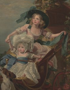 Kaksi prinsessaa, Sofia ja Amelia, Hänen Majesteettinsa, kuningas Yrjö III:n tyttäret, n. 1785 (öljy kankaalle)