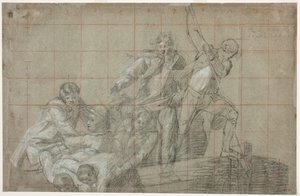 Rescue Group, 177778 (paperille musta liitu korotettu valkoisella) tekijältä John Singleton Copley