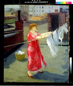 Punainen kimono katolla tekijältä John French Sloan