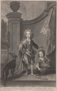 Richard, Lord Clifford (1695-1753) ja hänen sisarensa, Lady Jane Boyle (k. 1780) tekijältä John Smith