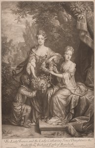 Lady Francesin ja lady Catherine Jonesin tyttäret oikealle, kunnianarvoisa Richard Earl of Ranleagh tekijältä John Smith