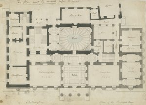 Chillington Hall: kynä- ja lyijykynäpiirustus, nd [1789]
