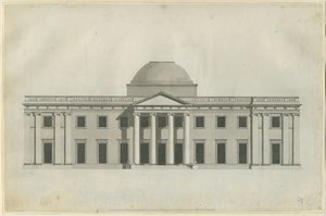 Chillington Hall: kynä- ja pesupiirustus, nd [1780-luku] (piirustus) tekijältä John Soane