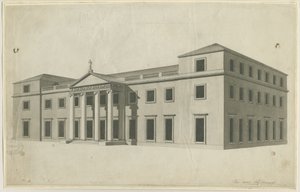 Chillington Hall: kynä- ja pesupiirustus, nd [?1780-luku]