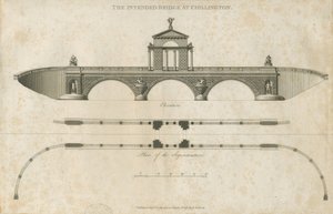 Chillington Park - Ehdotettu silta: seepiapiirros, nd [1789]