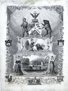 The United Society of Brush Makers, noin 1840 (kaiverrus paperille). tekijältä John & Son Shury