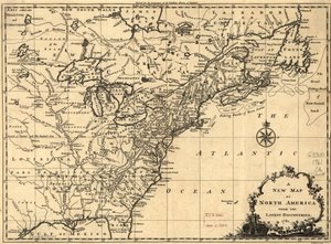 Uusi Pohjois-Amerikan kartta uusimpien löytöjen perusteella. LOC 75693504