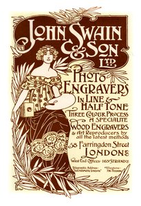 Mainos John Swain & Sonille, kirjapainot, 1901.