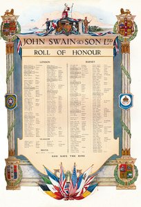 John Swain & Son Ltd.:n kunniakirja, 1917