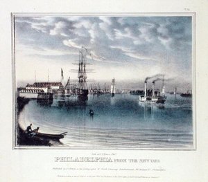 Philadelphia Navy Yardista, n. 1840 (väri litho)
