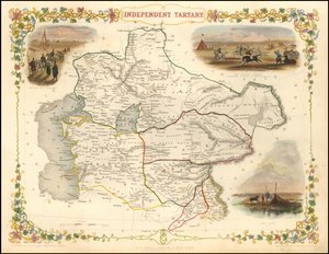 John Tallisin laatima itsenäisen Tartarian kartta vuodelta 1851. tekijältä John Tallis