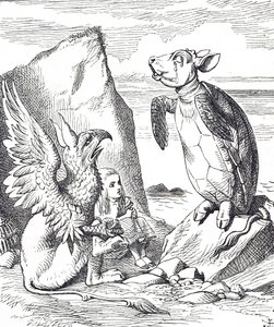 Liisa, pilkkakilpikonna ja gryphon Liisa seikkailuista ihmemaassa tekijältä John Tenniel
