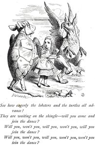 Liisa, pilkkakilpikonna ja gryphon Liisa seikkailuista ihmemaassa tekijältä John Tenniel