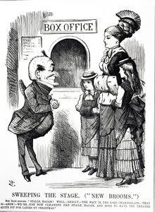 Sarjakuva nimeltä "Yleinen säädyllisyys vai sensuuri?" tekijältä John Tenniel