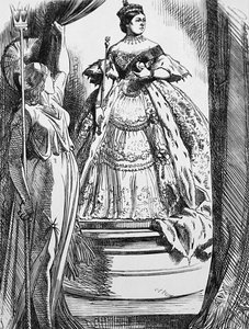 Britannia kehotti kuningatar Victoriaa tulemaan takaisin maailmaan pitkän surun jälkeen tekijältä John Tenniel