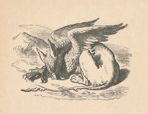 Gryphon unessa auringossa, 1889 tekijältä John Tenniel
