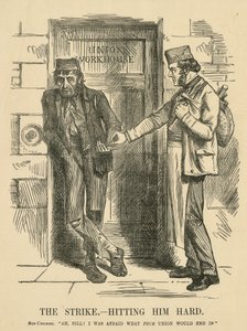 Iskemisen tulos - The Workhouse. Sarjakuva "Punch", Lontoo tekijältä John Tenniel