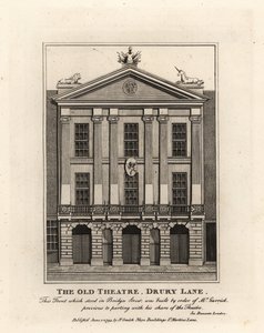 Vanhan teatterin edessä, Drury Lane tekijältä John Thomas Smith