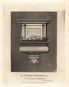 Hautakuva ja muistomerkki rehelliselle miehelle William Emersonille, kuoli 1575, St Mary Overie