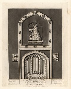 Simon Stewardin tyttären Alician hautakuva Old St Mary le Savoyn ovella tekijältä John Thomas Smith