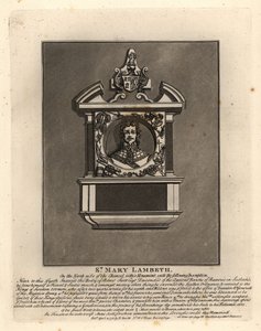 Robert Scottin hautakuva, Ruotsin ja Tanskan armeijan upseeri ja sotilaskeksijä, kuoli 1631, St Mary Lambeth tekijältä John Thomas Smith