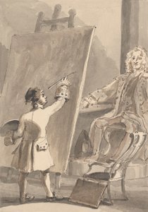 Hogarth maalaa kuvansa kapteeni Coramista Foundlingin sairaalalle tekijältä John Thomas Smith