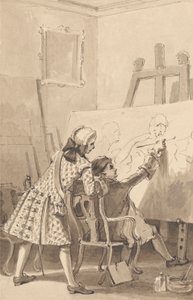 Hogarthin maalaus "Naisen viimeinen panos" Lord Charlemontin läsnäollessa tekijältä John Thomas Smith