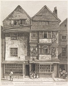 Taloja London Wall -nimisen kadun eteläpuolella tekijältä John Thomas Smith