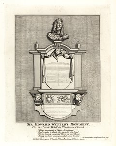 Sir Edward Wynterin, kuolleen 1685, muistomerkki Battersean St Marys Churchin eteläseinällä tekijältä John Thomas Smith