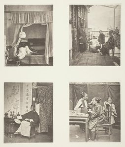 Oopiumpiippua kotona, Illallisen jälkeen, Lukeminen kunniaksi, WC, c. 1868. tekijältä John Thomson
