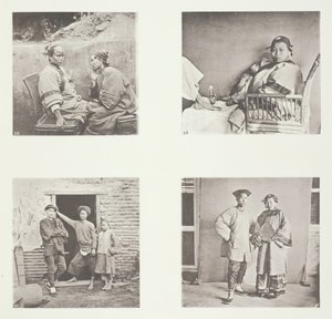 Amoy Women, Kiinalaisen naisen pieni jalka, Amoy Miehet, Miesten ja naisten puku, Amoy, n. 1868. tekijältä John Thomson