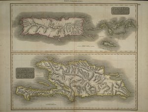Porto Rico ja Neitsytsaaret: Haiti, Hispaniola tai St. Domingo, 1817 (käsinvärinen kaiverrus) tekijältä John Thomson