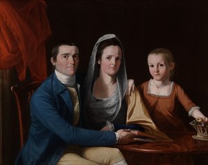 Jonathan Trumbull, Jr., Eunice Backus Trumbull ja Faith Trumbull (myöhemmin Faith Trumbull Wadsworth) (1740-1809, LL.D. 1797; 1749-1826; 1769-1846)