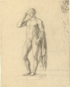 Figura masculina nua (clàssica) que mostra el lateral esquerre (?).