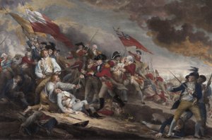 Kenraali Warrenin kuolema Bunker Hillin taistelussa, 17. kesäkuuta 1775, pub. 1786