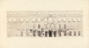 Arkkitehtoninen piirustus rakennuksesta, jossa on astrologisia symboleja tekijältä John Varley
