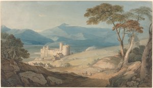 Harlechin linna ja Snowdon tekijältä John Varley