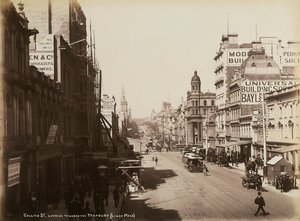 Collins Street, Melbourne, noin 1880 tekijältä John W. Lindt