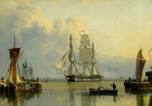 William Lee -aluksen saapuminen Humber Dockiin, Hull (öljy paneelille).
