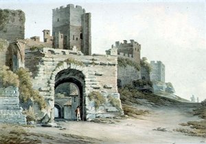 Porta Tiburtina (nykyinen Porta di San Lorenzo), Rooma, sisältä nähtynä. tekijältä John Warwick Smith