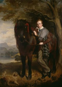 J.W.Gordon, Bildnis eines Jungen mit Pony / Gemälde, 1849