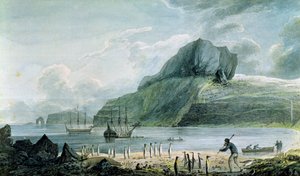 Näkymä Joulusatamasta Kerguelenin maassa, 1781-4 tekijältä John Webber