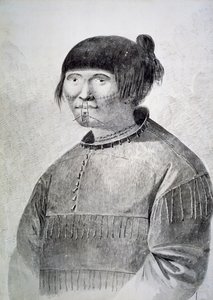 Muotokuva tatuoidusta kotoisin Unalaskan saarelta tekijältä John Webber