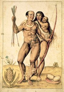 Native American Family, n. 1585-1587 (akvarelli paperille)