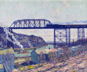 On the Rondout (öljy kankaalle) tekijältä John William Bentley