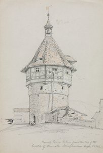 Pyöreä torni, Munotin linna, Schaffhausen, Sveitsi, 1842.